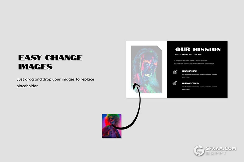 50页大标题图片展示PPT模板 - 顶尖PPT