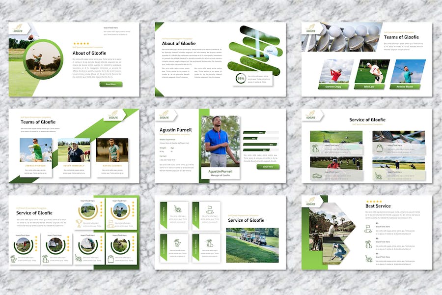 高尔夫球场运动休闲俱乐部推广Keynote模板 - 顶尖PPT