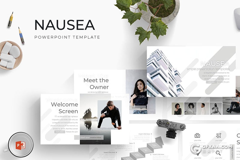 30页简约文艺风格欧美多用途PPT模板 5种主题配色 - 顶尖PPT