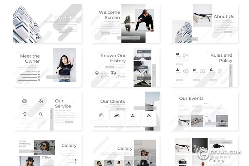 30页简约文艺风格欧美多用途PPT模板 5种主题配色 - 顶尖PPT