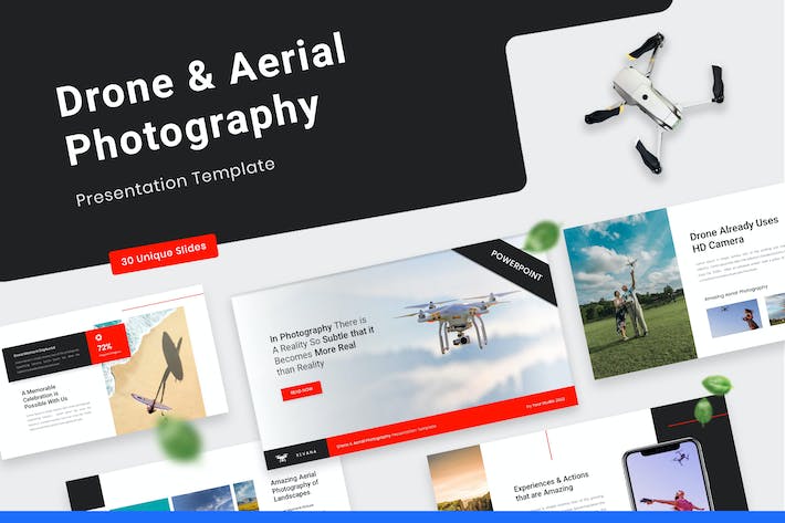 无人机航空摄影通用PPT模板 - 顶尖PPT