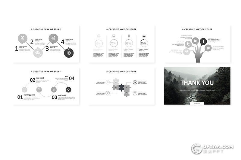 30页国外简约团队风采展示摄影图片展示工作汇报Google slides模板 5种主题配色 - 顶尖PPT