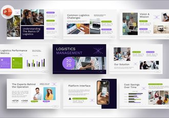 物流管理快递货运PPT模板 - 顶尖PPT