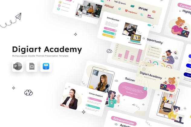 多用途涂鸦风格学院教学培训keynote模板 - 顶尖PPT