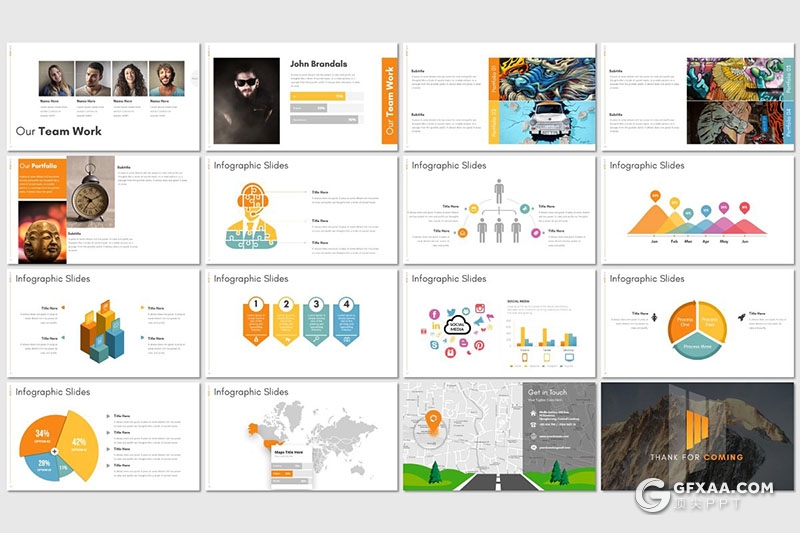 32页企业宣传商务工作汇报总结欧美多用途Google slides模板 5种主题配色 - 顶尖PPT