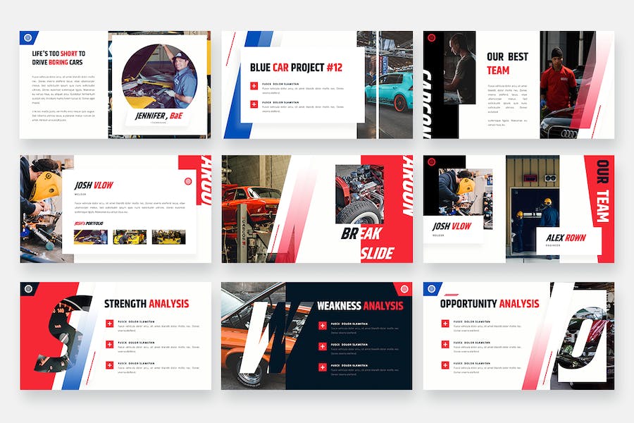 货运车库汽车维修车间PPT模板 - 顶尖PPT