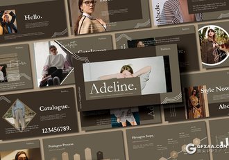 35页时尚杂志风格模特写真摄影图片展示PPT模板 - 顶尖PPT