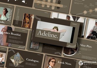 35页时尚杂志风格模特写真摄影图片展示Google slides模板 - 顶尖PPT