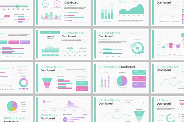 可视化视觉呈现数据仪表板图形图表keynote模板 - 顶尖PPT