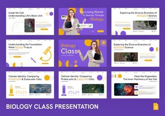 紫色教育生物学科教学PPT模板 - 顶尖PPT