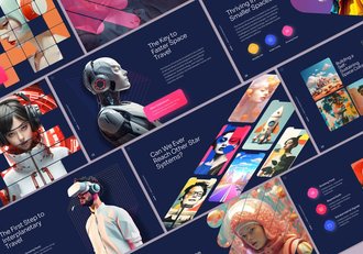 AI人工智能机器人研究PPT模板 - 顶尖PPT