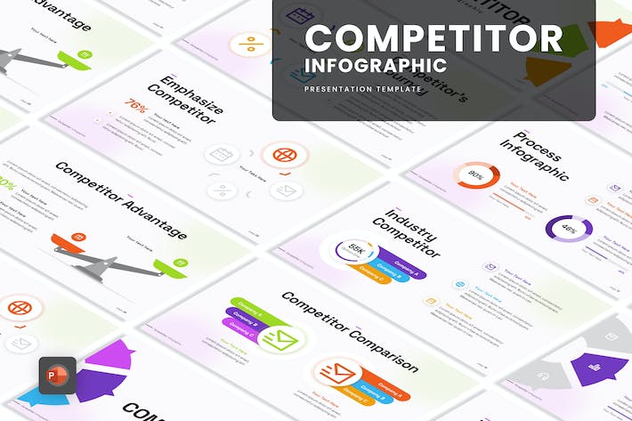 竞争对手分析信息展示市场研究PPT模板 - 顶尖PPT