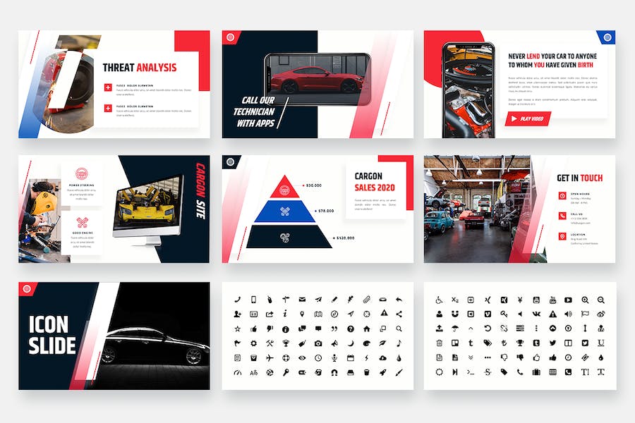 货运车库汽车维修车间PPT模板 - 顶尖PPT