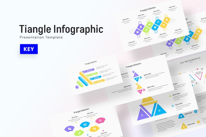 几何风数据信息图形Keynote模板 - 顶尖PPT