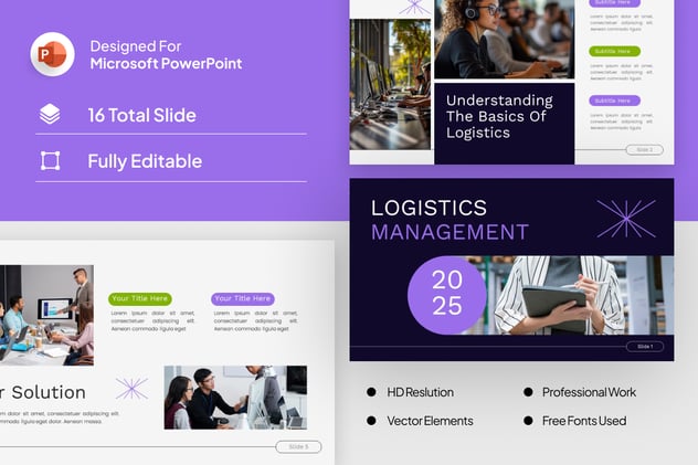物流管理快递货运PPT模板 - 顶尖PPT