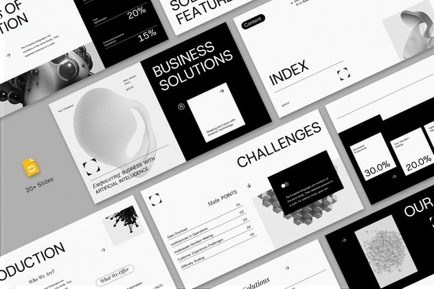 商业解决方案人工智能技术公司PPT模板 - 顶尖PPT