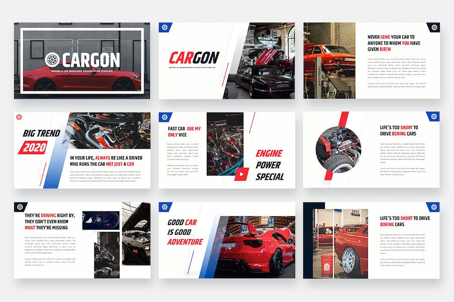 货运车库汽车维修车间PPT模板 - 顶尖PPT