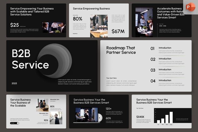 企业合作洽谈B2B服务PowerPoint模板 - 顶尖PPT