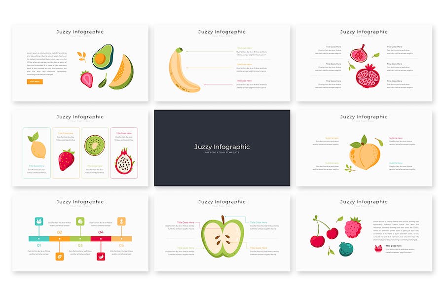 蔬菜水果插画图形PPT模板 - 顶尖PPT