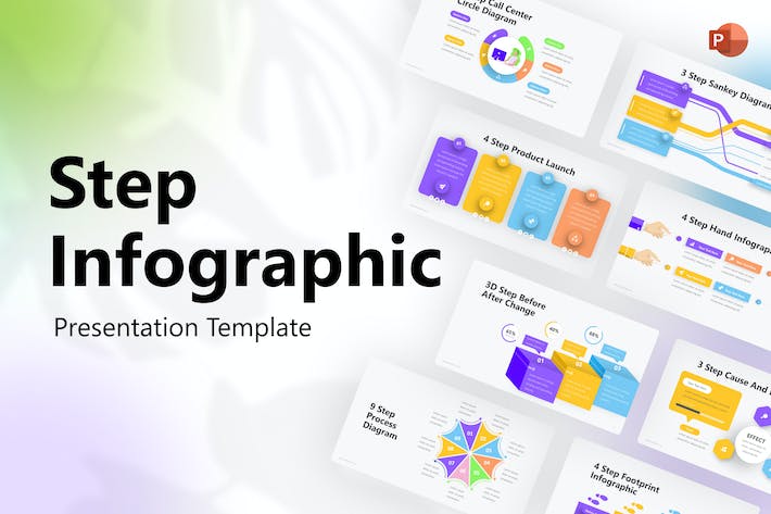STEP步骤流程信息图表PPT模板 - 顶尖PPT