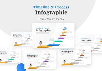 宇航员六阶段信息图PPT模板 - 顶尖PPT
