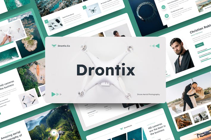 无人机航空摄影产品展示keynote模板 - 顶尖PPT