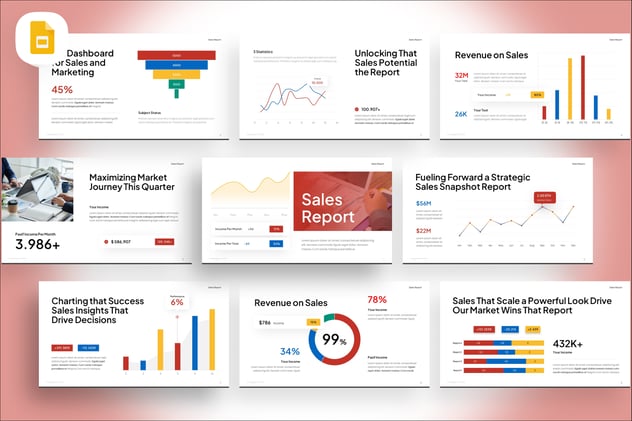 销售报告数据信息图形ppt模板 - 顶尖PPT