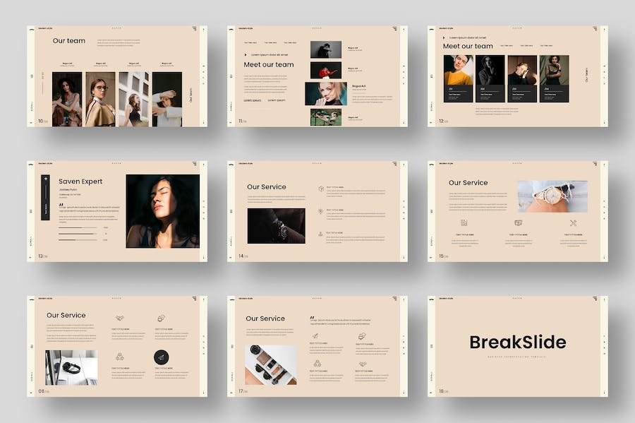 复古风格业务合作团队介绍展示keynote模板 - 顶尖PPT