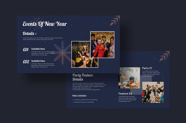 新年快乐节日狂欢PowerPoint模板 - 顶尖PPT