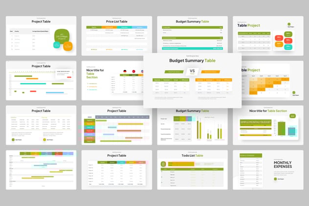 表格数据展示信息图形Keynote模板 - 顶尖PPT