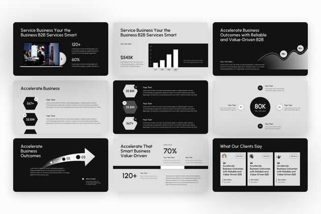 企业合作洽谈B2B服务PowerPoint模板 - 顶尖PPT
