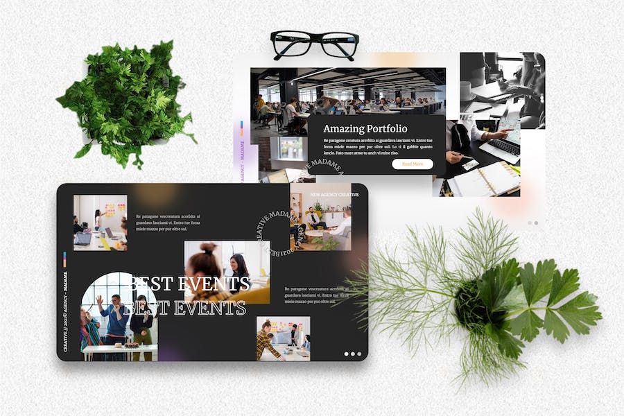 创意机构作品展示设计Keynote模板 - 顶尖PPT