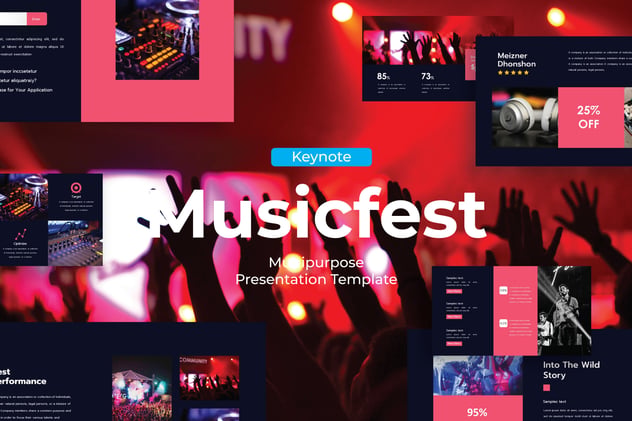 音乐节活动现场品牌运营Keynote模板 - 顶尖PPT