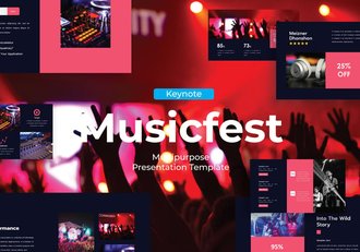 音乐节活动现场品牌运营Keynote模板 - 顶尖PPT