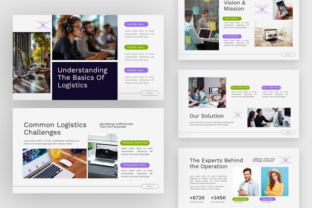 物流管理快递货运PPT模板 - 顶尖PPT