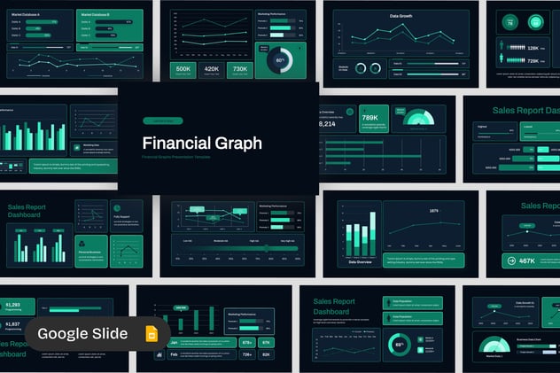 KPI财务数据图表图形PPT模板 - 顶尖PPT