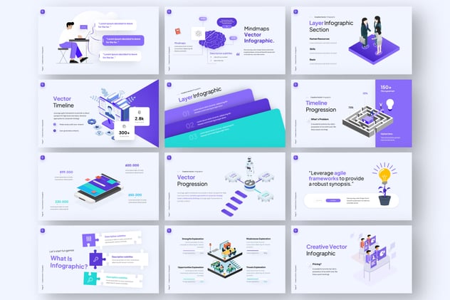 创意商务人物插画图形PPT模板 - 顶尖PPT