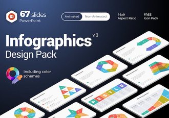 多色彩商务信息图表PPT模板 - 顶尖PPT