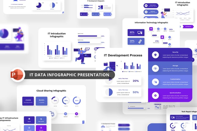 IT数字信息图表PPT模板 - 顶尖PPT