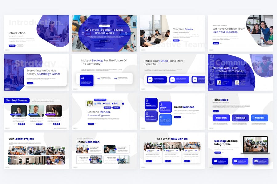 蓝色大气创业商业计划团队介绍年计划总结企业合作多用途keynote模板 - 顶尖PPT
