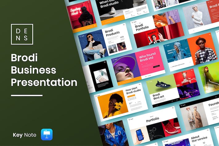 绿色创意图片拼贴商业Keynote模板 - 顶尖PPT