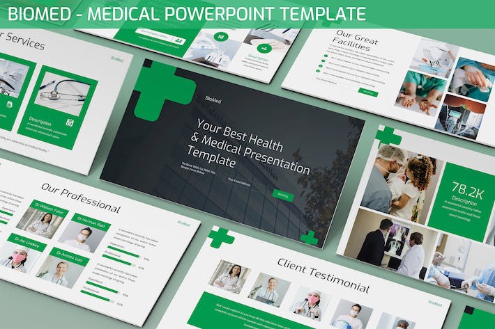 医学医疗公司介绍生物医学研究PPT模板 - 顶尖PPT