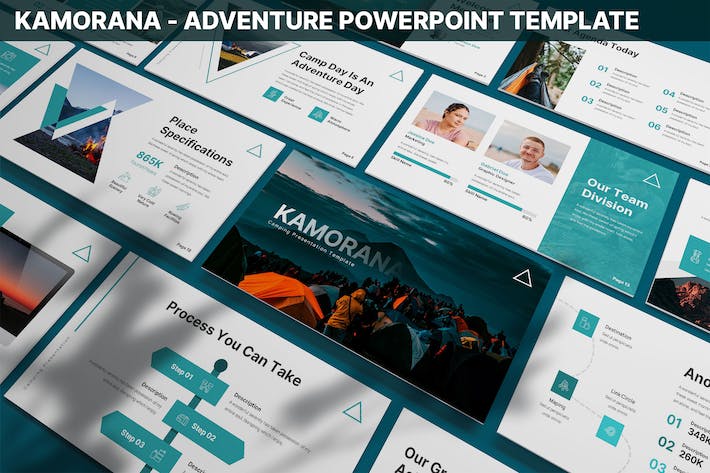 登山徒步旅游冒险主题PPT模板 - 顶尖PPT