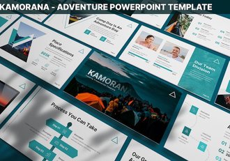 登山徒步旅游冒险主题PPT模板 - 顶尖PPT