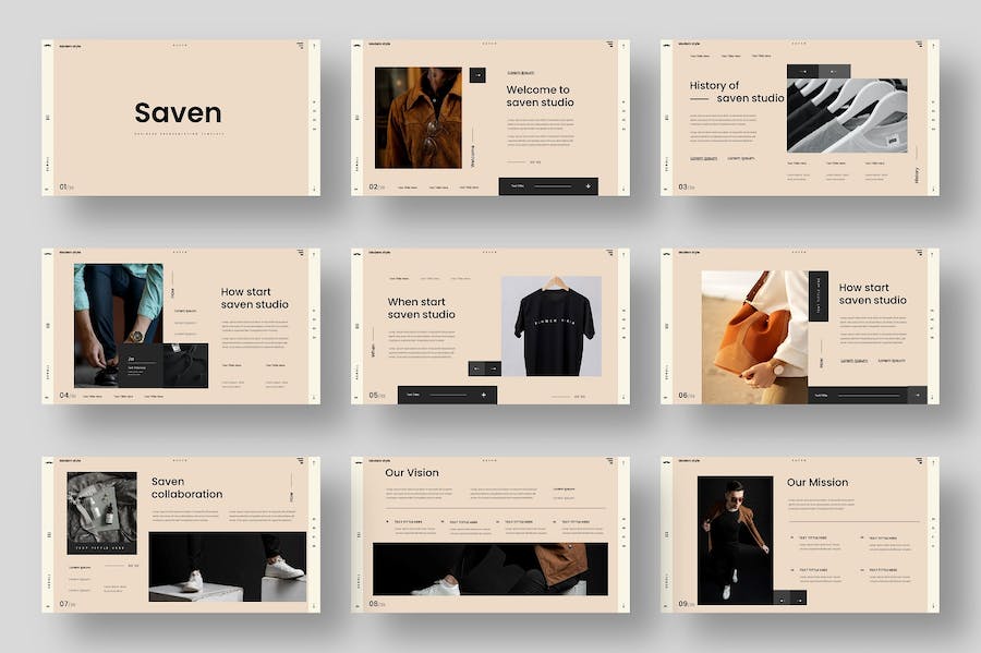 复古风格业务合作团队介绍展示keynote模板 - 顶尖PPT