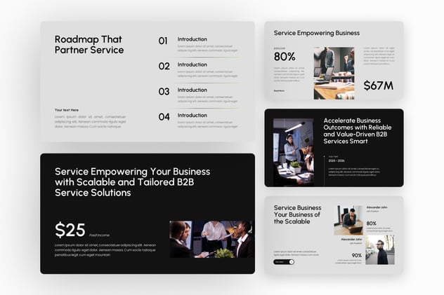 企业合作洽谈B2B服务PowerPoint模板 - 顶尖PPT