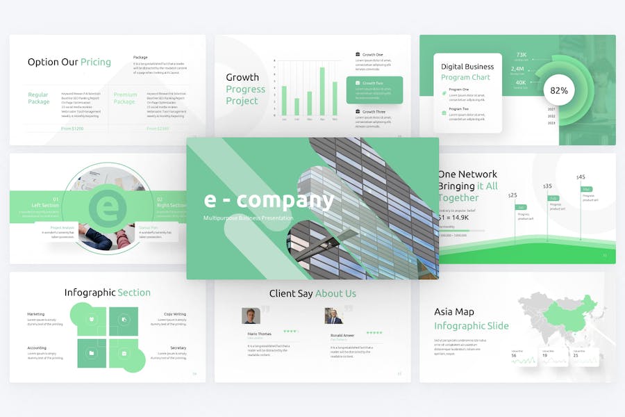 绿色创意大气商业计划营销策划商务通用多用途keynote模板 - 顶尖PPT