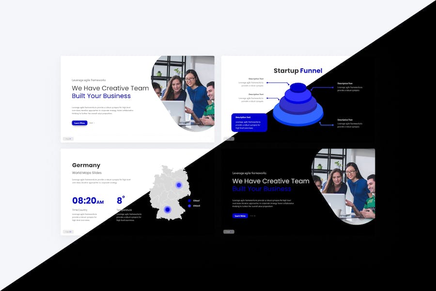 蓝色大气创业商业计划团队介绍年计划总结企业合作多用途keynote模板 - 顶尖PPT