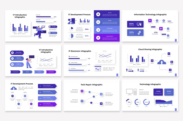IT数字信息图表PPT模板 - 顶尖PPT