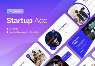 蓝色创意VR科技创业公司介绍keynote模板 - 顶尖PPT